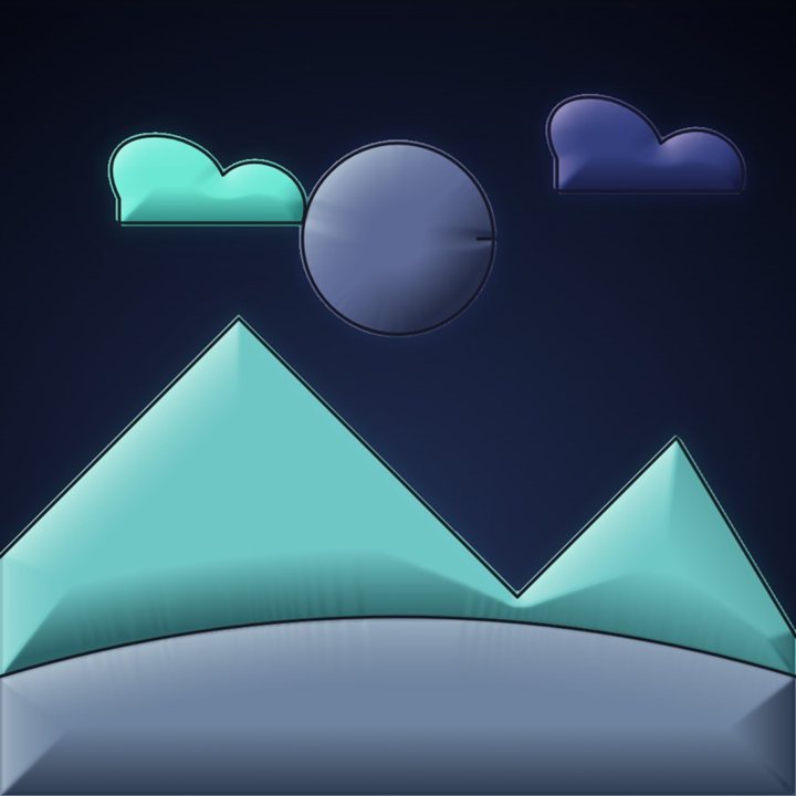 The landscape in the Midnight mood