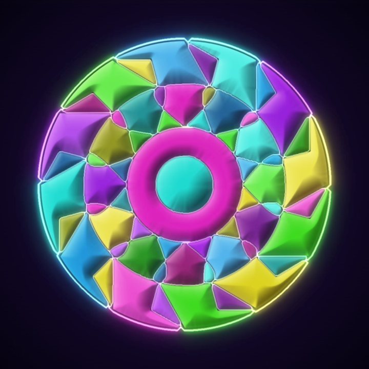 The mandala painted in the Neon mood