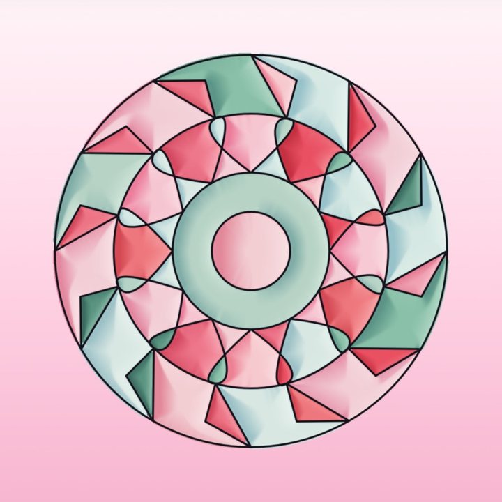 The mandala painted in the Sakura mood