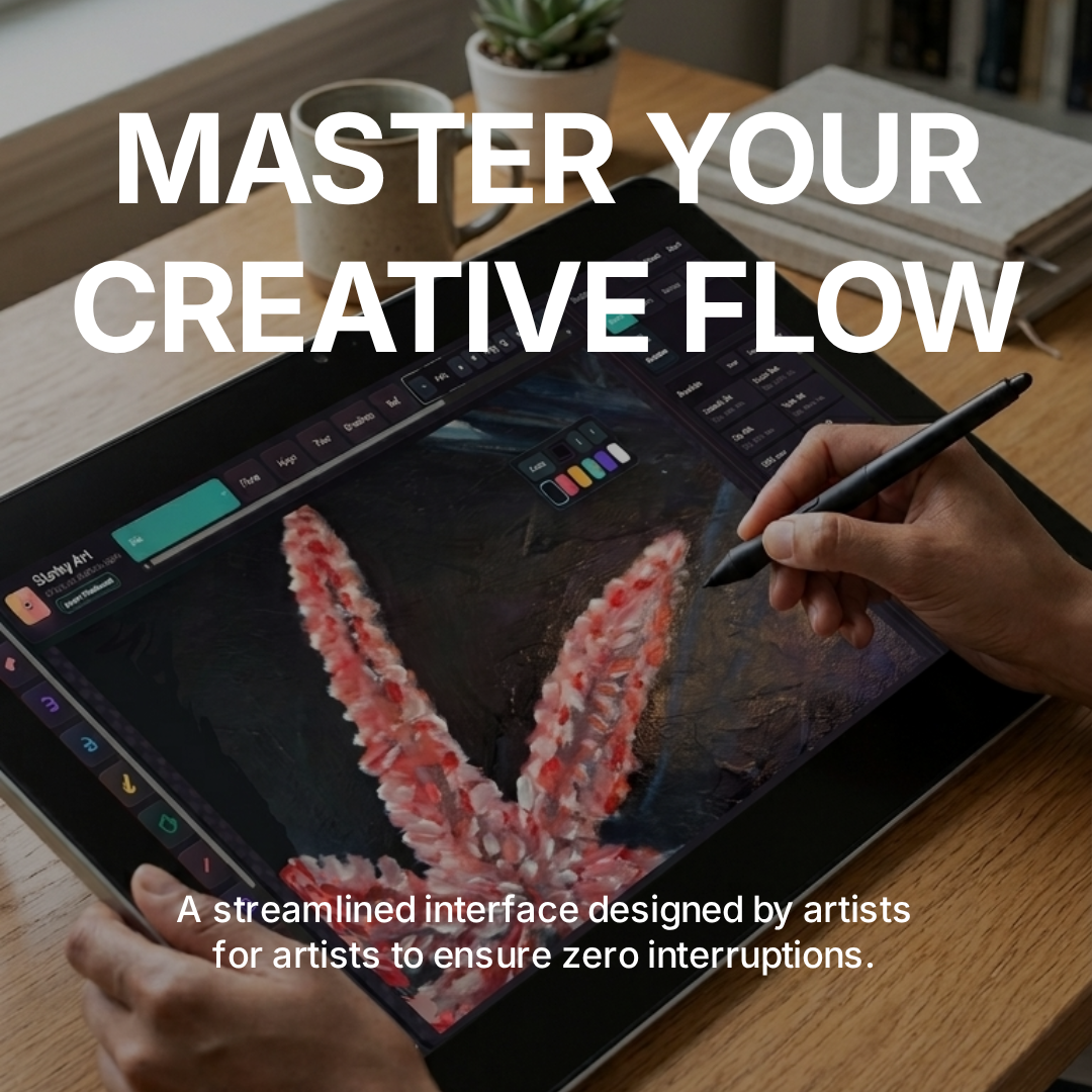 Starby Art creative flow preview on a drawing tablet